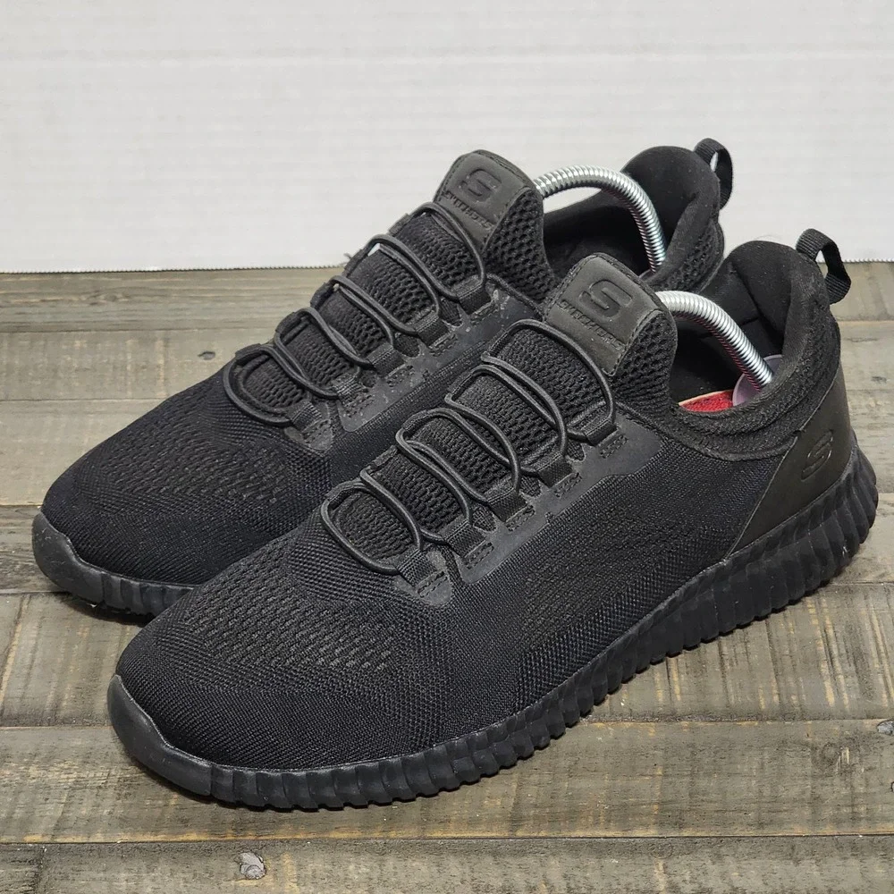 Skechers‎ Work Slip Resistant Slip On Shoes Mens 11 Black Relaxed Fit Sneakers